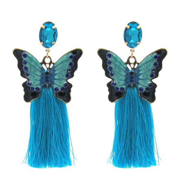 

dangle & chandelier oorbellen bohemian tassel large pendant earrings for women butterfly long drop earring statement jewelry aretes, Silver