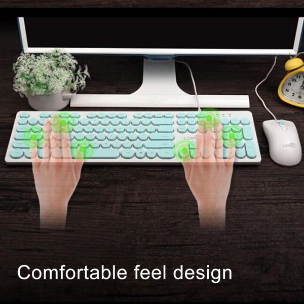 

keyboard mouse combos wired for deskelapnotebook punk round pink girl and set