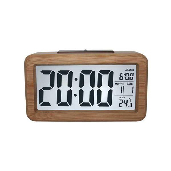 

other clocks & accessories digital alarm clock wooden time display electronic battery operated with sensor backlight for bedroom bedside