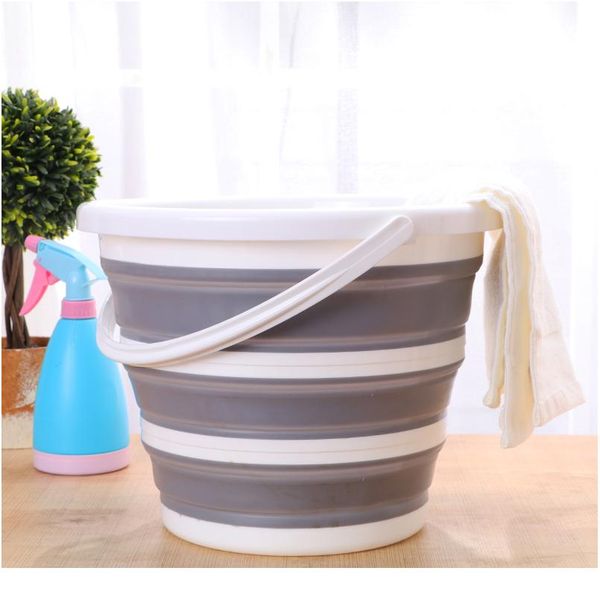 

10l new arrival sile folding bucket large capicity save space washabe fishing camping car bucket kitchen items bald qylsac