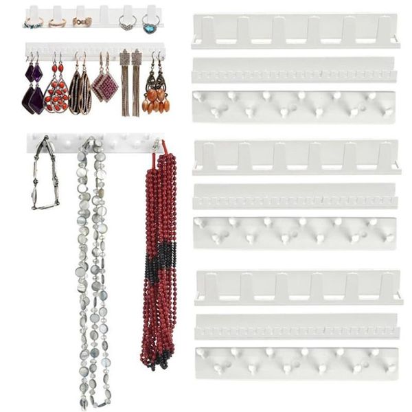 Sacchetti per gioielli, borse Pasta a 2 colori Ganci portaoggetti appesi a parete Display Organizer Anello per orecchini Supporto per gancio per collana Supporto 9 pezzi / set