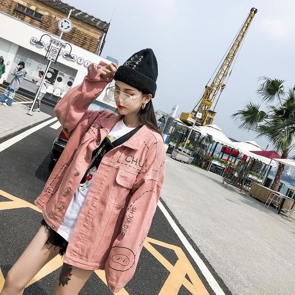 

women's jackets 2021 arrivals fsshion chic streetwear outwear -neck sweet oversize cool simple basic denim women&men wearing, Black;brown