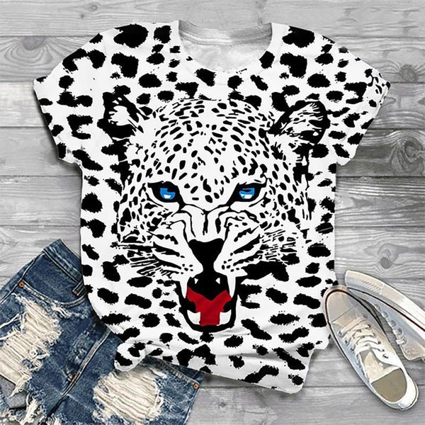 

women's blouses & shirts #sw cute leopard print pullover blouse women casual bottom shirt short sleeve summer female, White