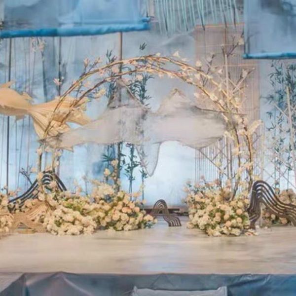

party decoration flower balloons shelf walkway aisle road lead decorative stand wedding iron arches outdoor stage backdrops