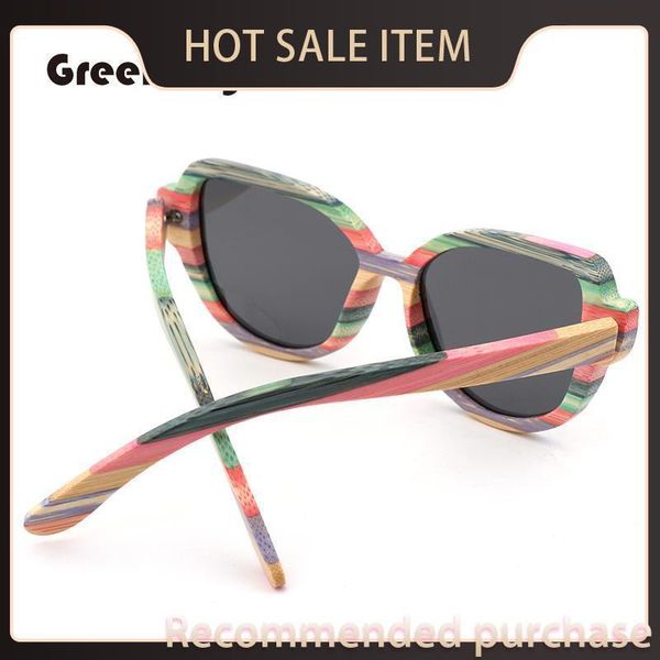 

polarized customizable gpaqp bamboo new colorful sunglasses fashion uv400 women's 2021 men's kitvu, White;black
