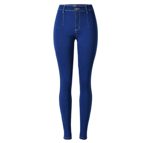 

women's jeans blue trousers pancil-pantsdenim high-waist women minimalis casual dm001