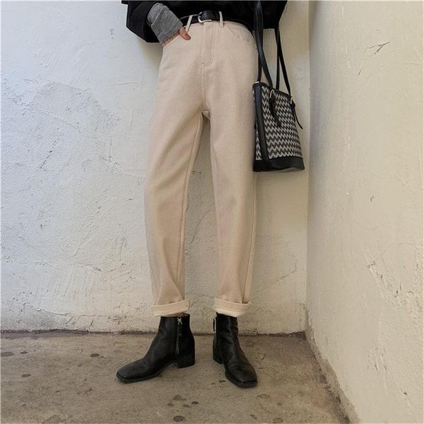 

women straight loose elastic denim pants casual light plus fashion high waist fresh jeans stylish cowboy, Blue