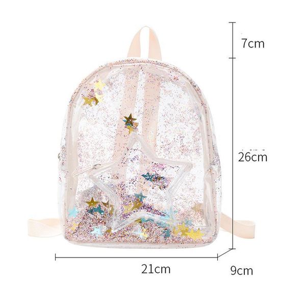 

glittering schoolbag bags beach clear girl quicksand sale student ins kids zipper shoulder children qkodr backpacks deicf, Red;black