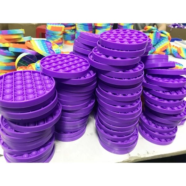 

2021 push pop it fidget toy rainbow bubble sensory squeeze toy anxiety autism stress reliever increase focus new year gift h22301