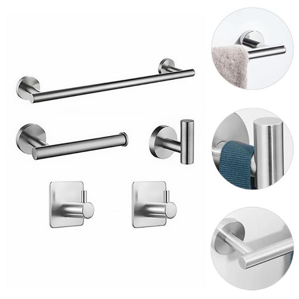 

towel racks 5pcs wall-mounted rack bathroom hanging rod paper