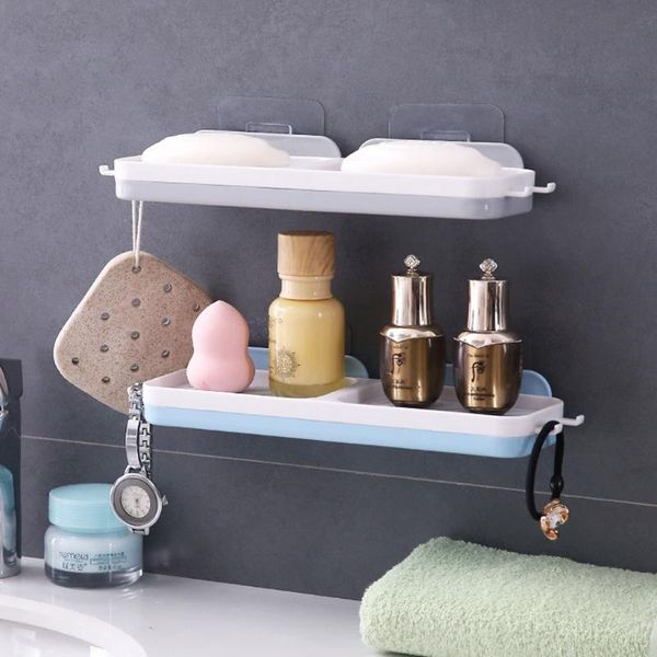 

soap dishes plastic bathroom shower drain sponge holder suction cup wall mounted storage rack box organizer container