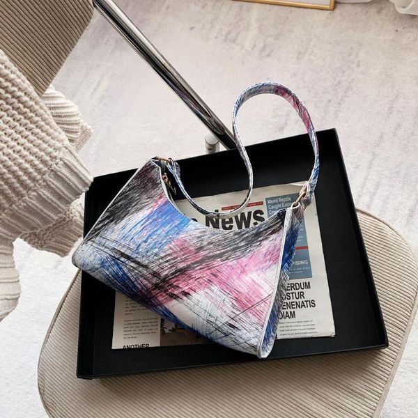 

evening bags fashion women retro shoulder bag unique graffiti print handbag lightweight clutch with handle underarm