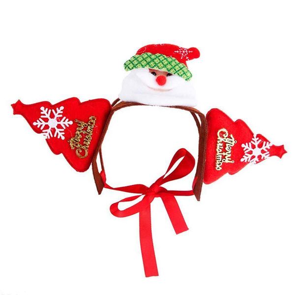 Abbigliamento per cani Pet Babbo Natale Fascia per le vacanze Costume natalizio Accessori per capelli per gatti
