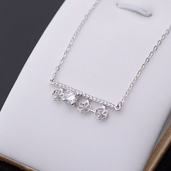 

diy chain accessories s925 silver necklace female balance beam 3 5.5-6 pearl empty support pendant chain 284