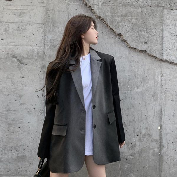 

women's suits & blazers grey suit coat for women early spring 2021, White;black