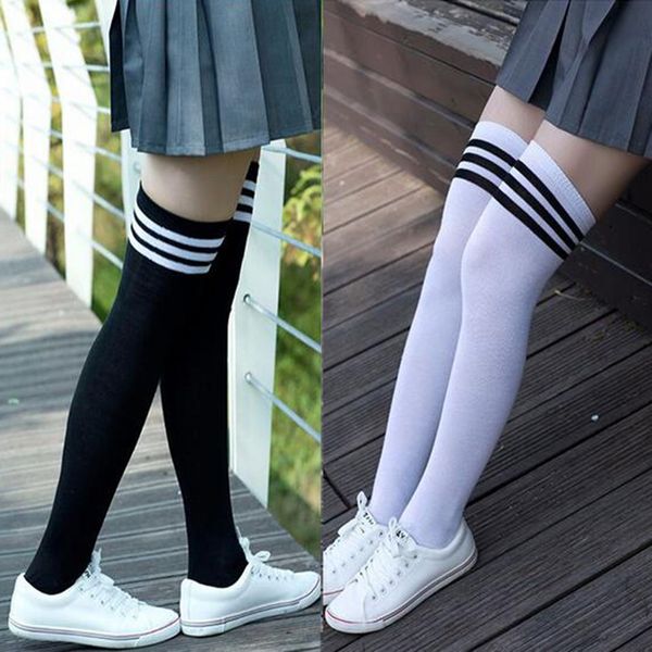 

girls womens clothing non-slip fashion thigh high over knee high socks college style socks 2020 black, Gray