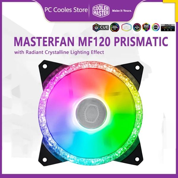 

fans & coolings coolermaster masterfan mf120 prismatic 120mm argb silent computer case cooling fan radiant crystalline lighting effect