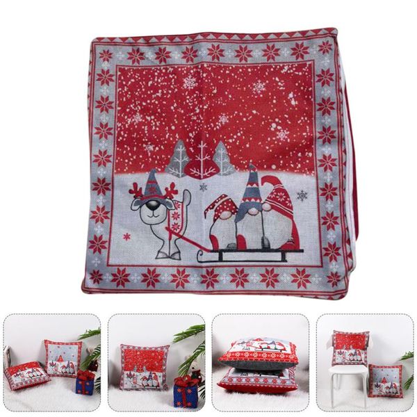 

cushion/decorative pillow 1pc christmas gnome pattern throw cover creative snowflake pillowcase