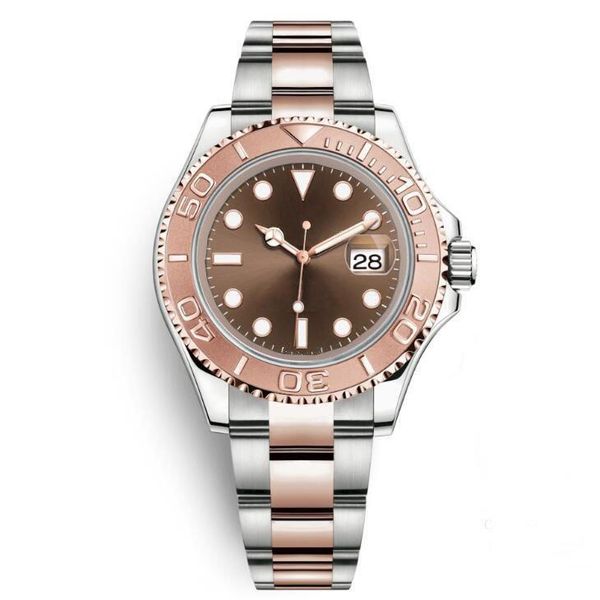 Alto custo eficaz Mens Mecânica Automática Sapphire Relógio Ásia 2813 Movimento Cerâmica Bezel Basel Basel Dive Date Prata com Rosa Ouro Dois Tom Pulso de Pulso de Pulso