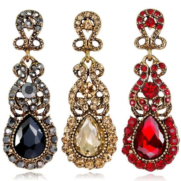 

dangle & chandelier women retro full rhinestones long drop earrings bridal jewelry, Silver