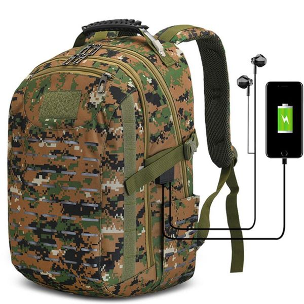

men outdoor tactical backpack travel sports hiking camping backpacks army fishing hunting bag male, Camo;black