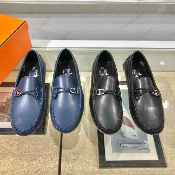 

loafers man luxury brands shoe slip on pointed toe party wedding shoes fashion men black navy