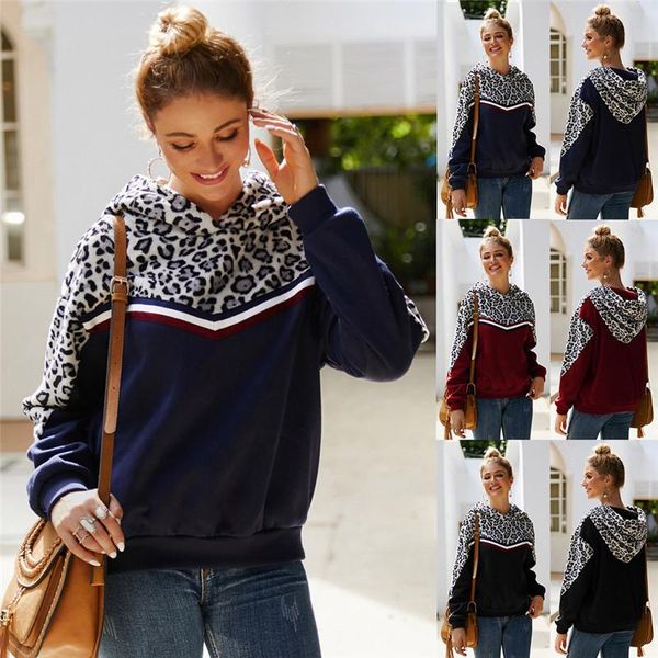 

women's hoodies & sweatshirts sweatshirt women winter leopard warm 2021 casual hoodie plus size, Black