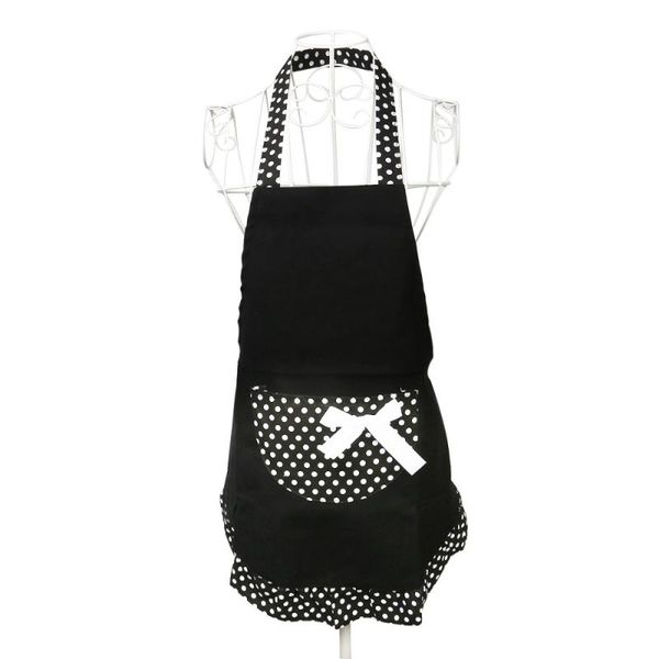 

fashion pattern sleeveless halter-neck style canvas apron kitchen apron (black)