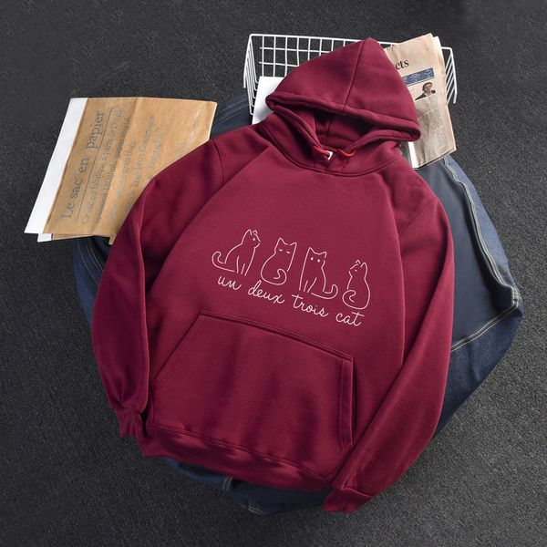 

2021 new women hoodies autumn hooded soft sweatshirt oversize cut cat printed pocket casual female winter cold clothing zp8l, Black