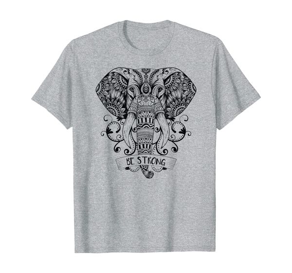 

yoga mandala elephant ganesha tribal ornaments chakra women t-shirt, White;black