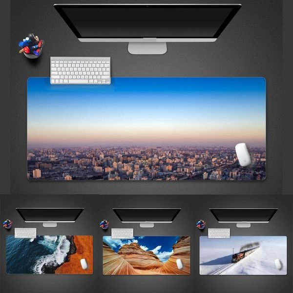 

mouse pads & wrist rests beach sea mountain scenery comfort mat gaming mousepad desk gamer office large pad x xl non-slip lapcushion