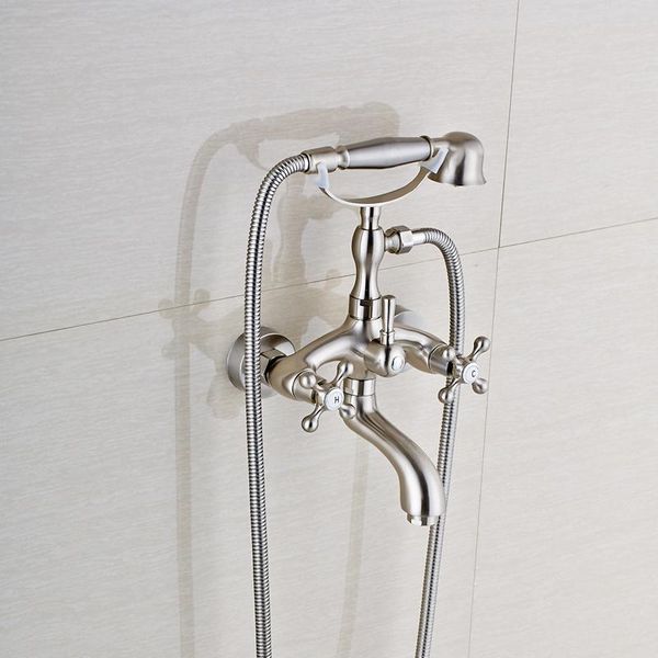 

bathroom shower sets vidric brushed nickle wall mounted bathtub bath & faucets and cold water telephone style