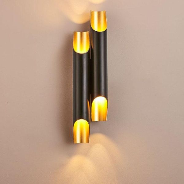 

wall lamp minimalist modern gold black white aluminum led for living room bedroom sconce aisle stair light fixtures