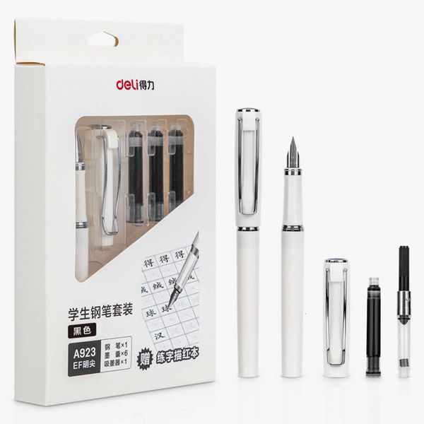 

deli a923 pen replaceable ink bag student practice solid color writing set