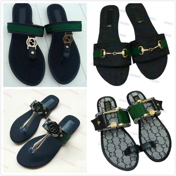 

2018 fashion women's sandals slippers for women luxury designe flower printed beach flip flops slipper 28 color, Black