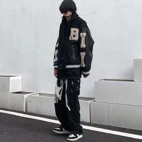 

women's jackets summer men women coats and high street hip hop baseball uniforms casual coat loose stitching jacket, Black;brown
