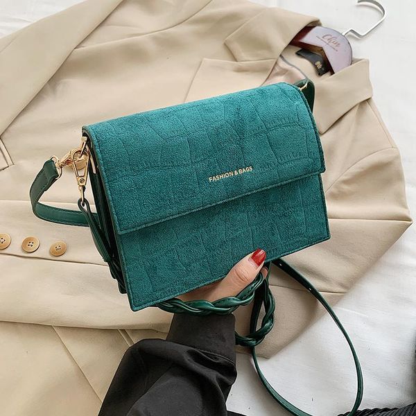 

cross body scrub leather crossbody bags for women 2021 winter trending shoulder handbags women's fashion trend hand bag