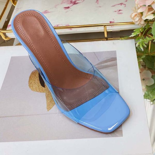 

designer shoes heels crystal clear sandals dress shoe horseshoe heel suitable for important dates wedding parties with box, Black