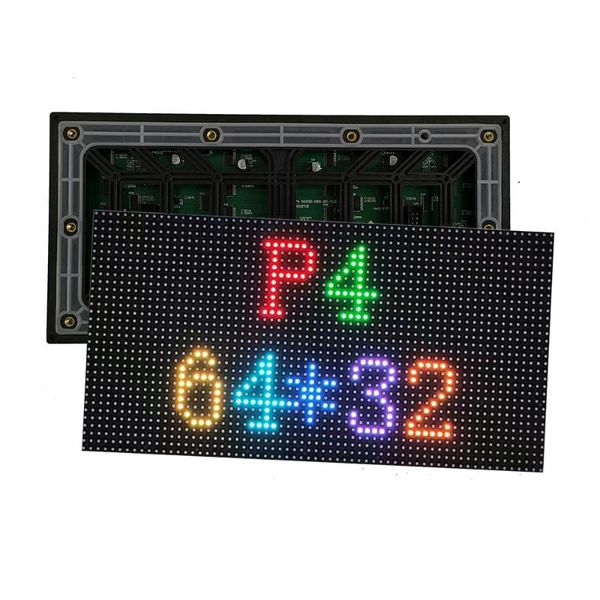 

p4 led display unit board 256x128mm outdoor waterproof surface mount smd2525 hd full color 64x32 pixel hub75 interface
