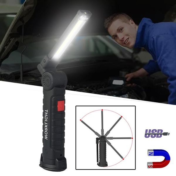 

flashlights torches working lamp usb rechargeable built-in battery torch 3 mode flash light with magnet portable camping lantern