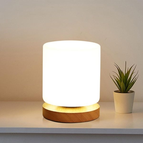 

led night light lightweight vintage bedside table lamp button switch nordic usb powered household bedroom ornament