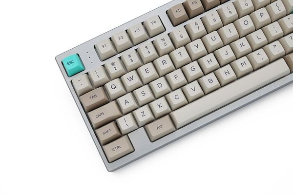 

keyboards profile dye sub keycap set plastic retro beige for mechanical keyboard grey cyan gh60 xd64 xd84 xd96 87 104