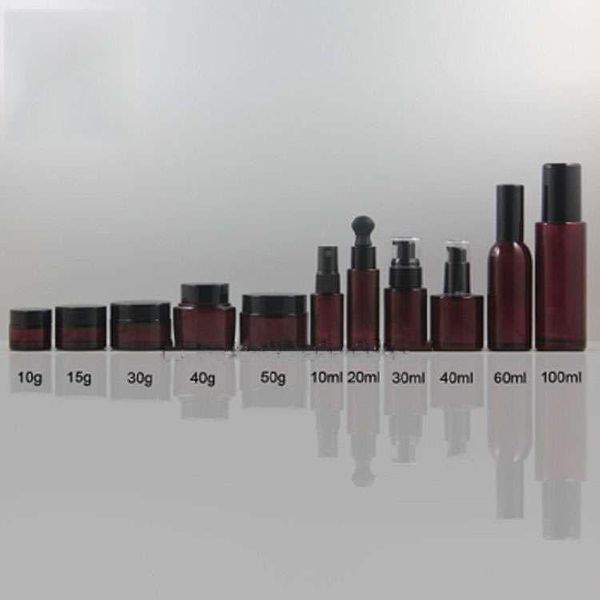

storage bottles & jars cream jar 15g 30g purple glass bottle 10ml spray 100ml emulsion lotion pump 40ml empty cosmetic containers 60ml