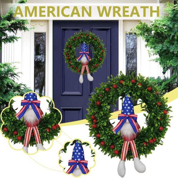 

decorative flowers & wreaths patriotic wreath front door decorations 4th of july independence day american flag usa garland hanging decor ve