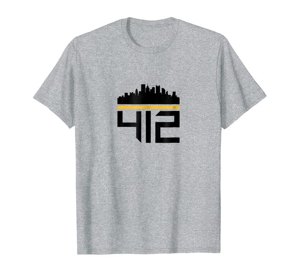 

pittsburgh skyline 412 design men women t shirt, White;black