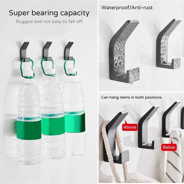 

hooks & rails 10pcs bathroom hook self adhesive towel storage hanger kitchen wall gadget wc bath accessories