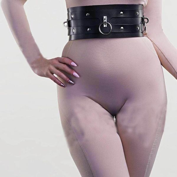 

belts vintage women harajuku corset straps metal clip leather punk hook adjustable ring handmade sock garter belt accessory, Black;brown