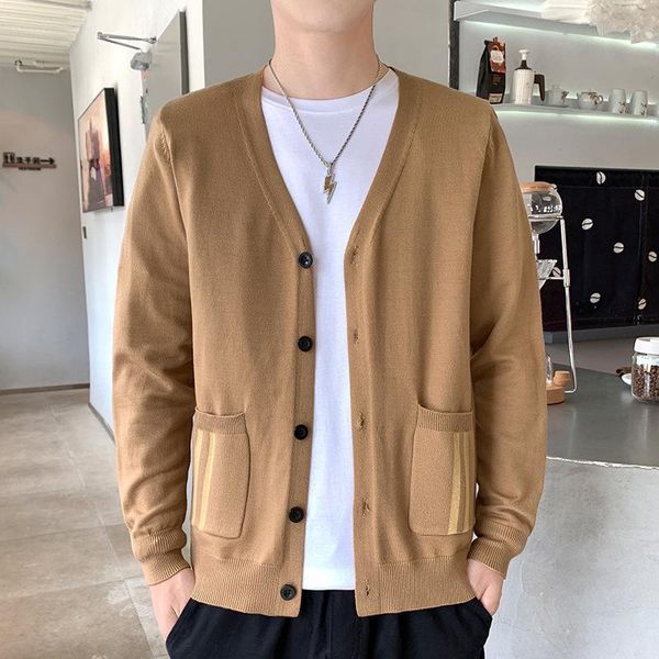 

men's sweaters autumn and winter 2021 korean long sleeve knitted jacket young casual, White;black