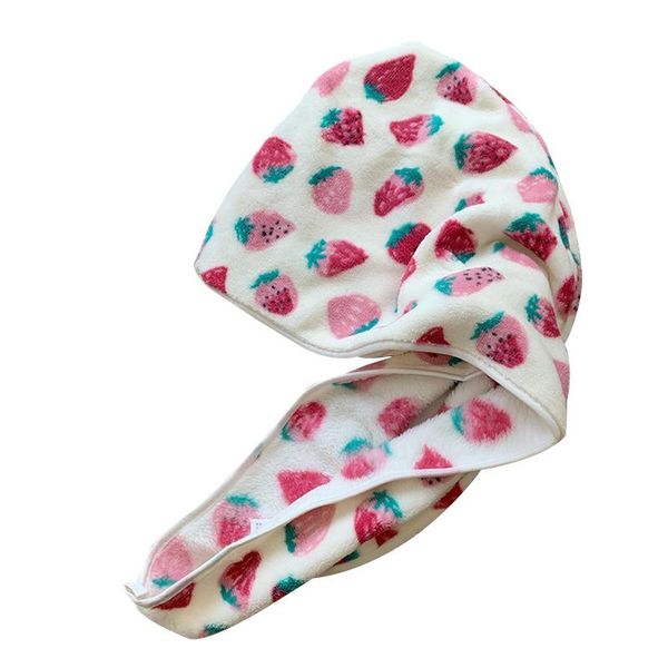 

shower caps hair-drying cap strawberry print water bathing for women