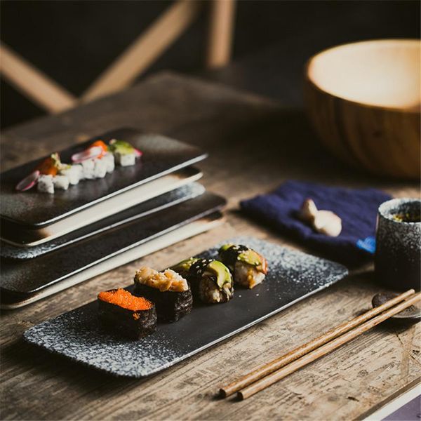 

dishes & plates creative rectangle ceramic western dessert plate fruit dish sushi sashimi bbq kitchen tableware home